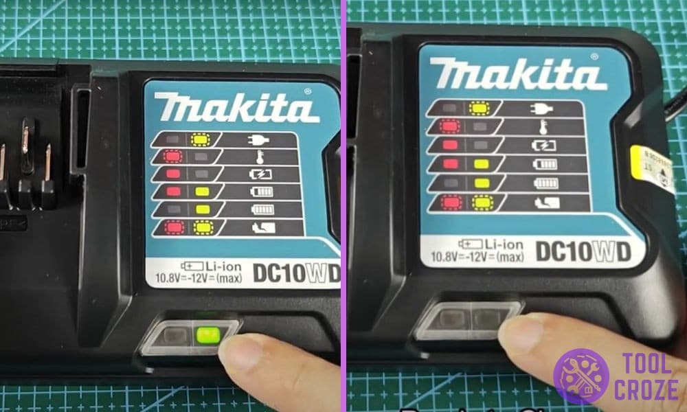 green blinking light on makita charger