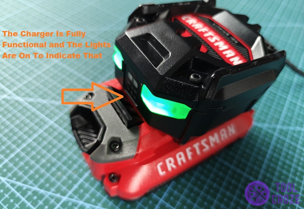 light turning on craftsman charger