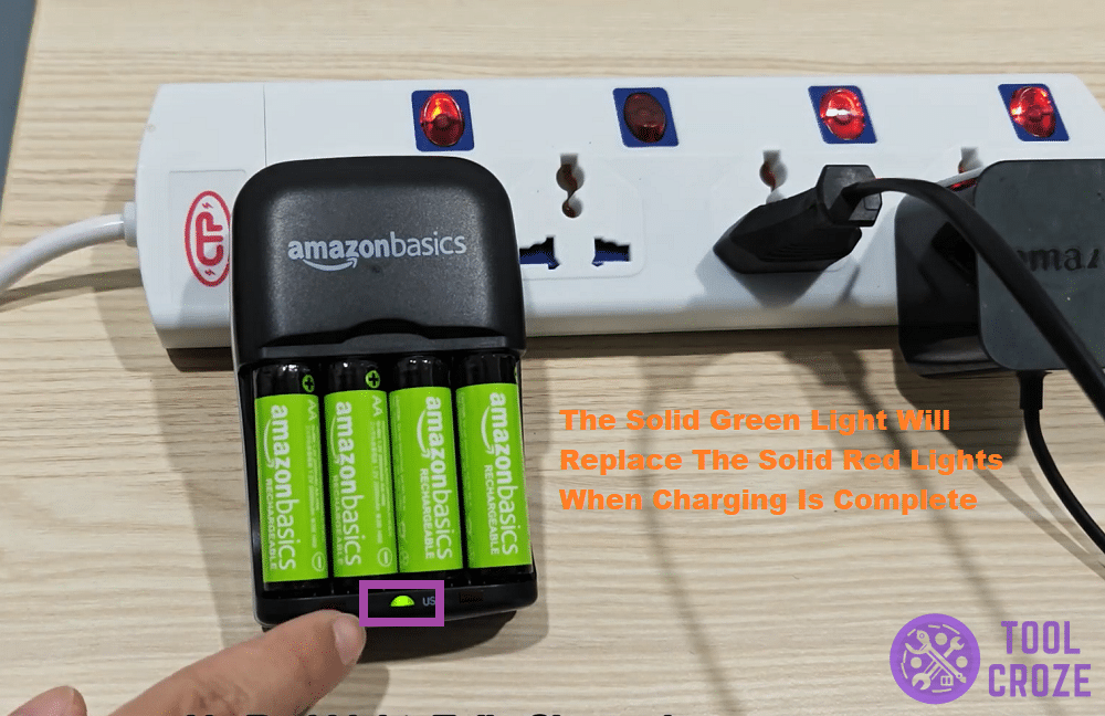red light replaced by solid green light on amazon basics battery charger