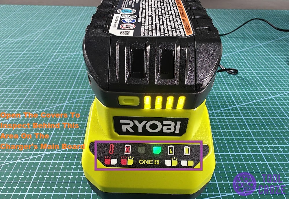 working lights on ryobi charger