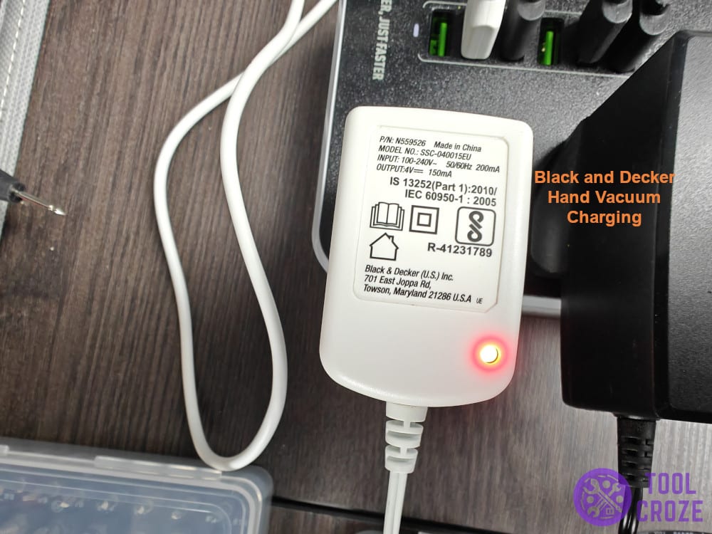 Black and Decker Hand Vacuum charging