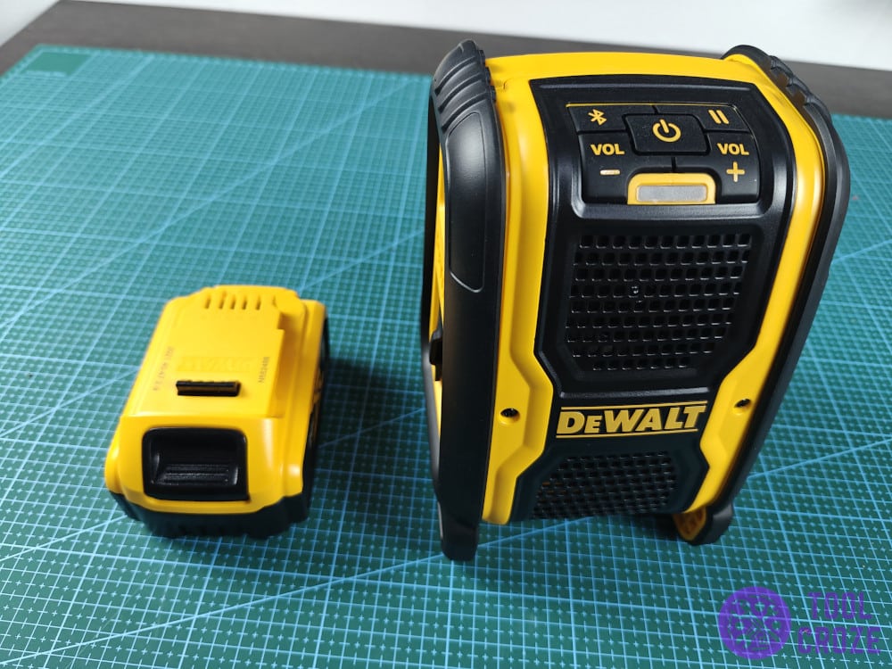 DeWALT bluetooth speaker and battery