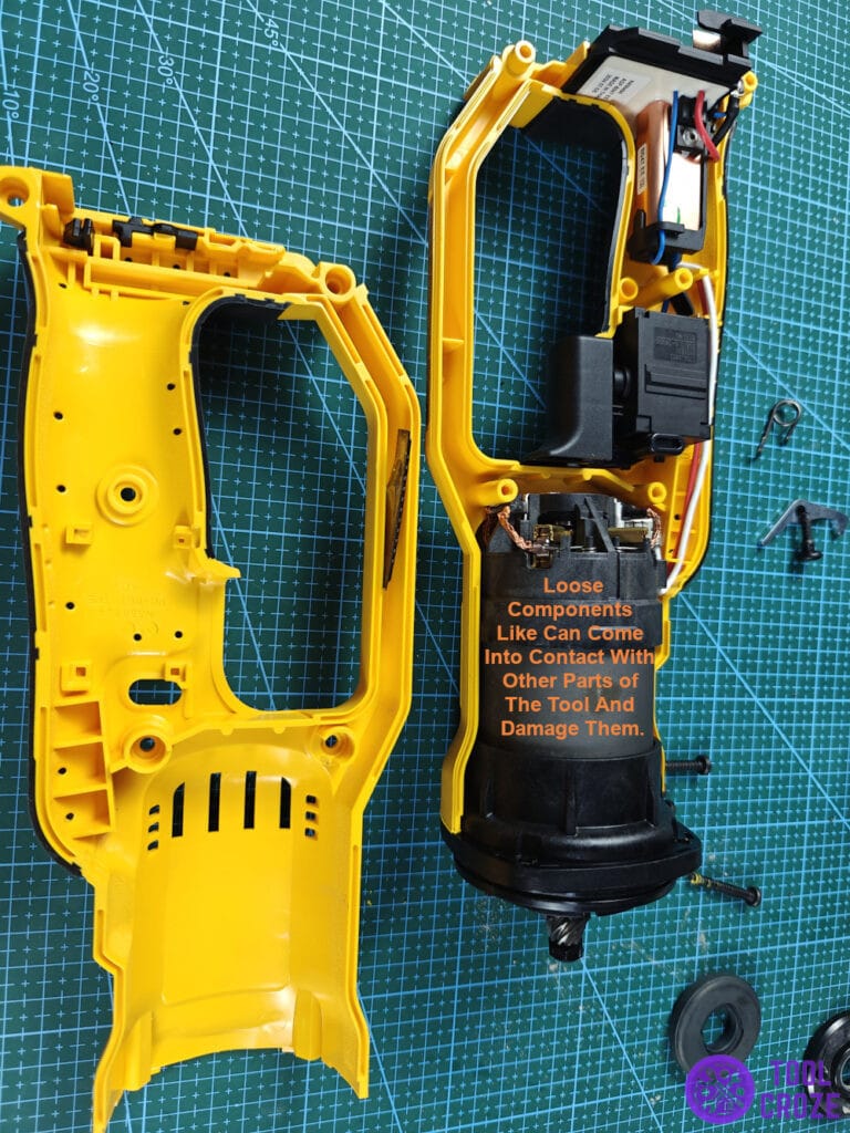 Loose components can come into contact with other parts of the tool and damage them.