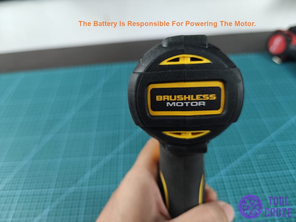 The battery is responsible for powering the motor