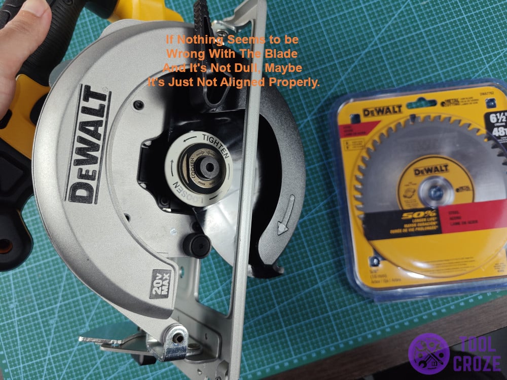 blade may not be aligned properly
