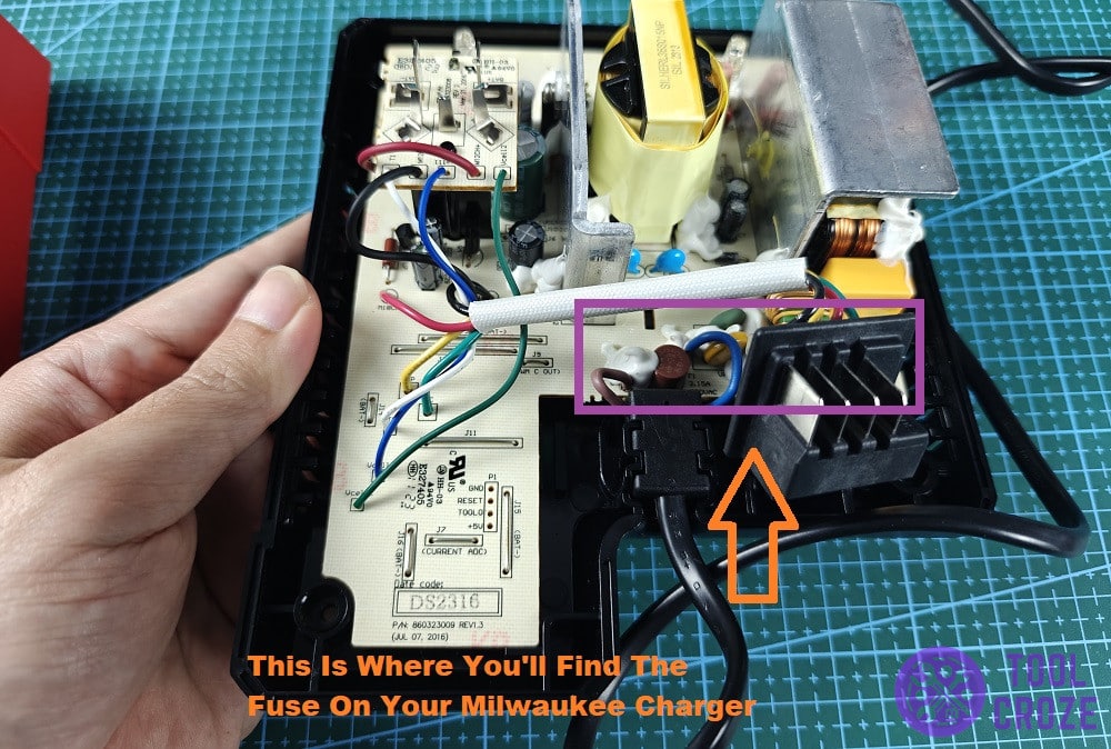 blown fuse inside milwaukee m18 charger