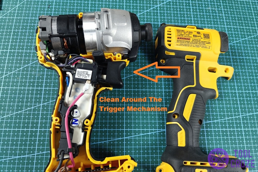 clean trigger of dewalt impact driver
