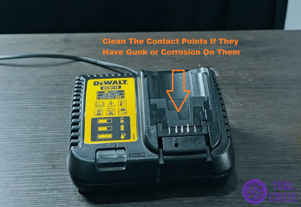 contact point complications on dewalt charger