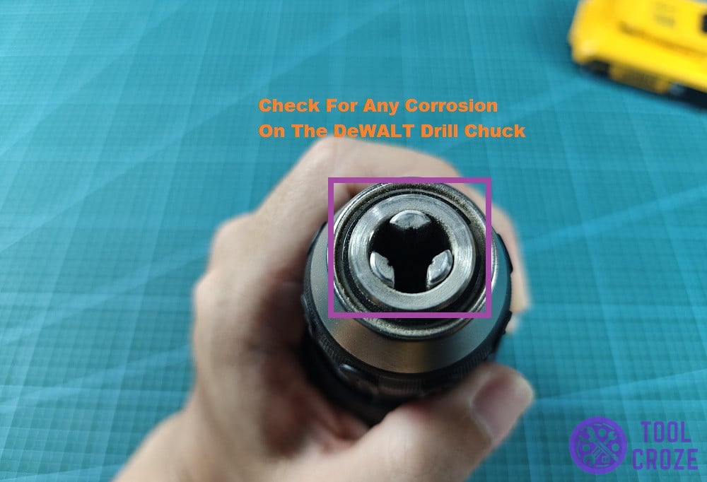 corrosion around the chuck restricts movement