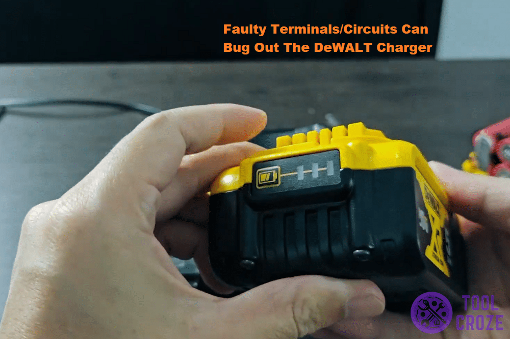 dead dewalt battery is bugging out the charger