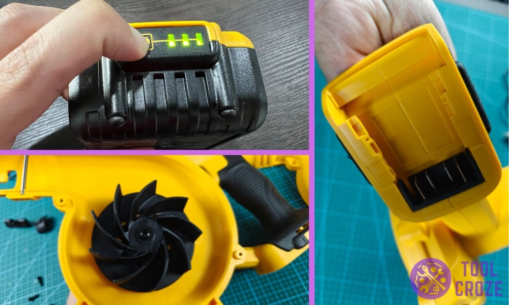 dewalt blower won't stay on