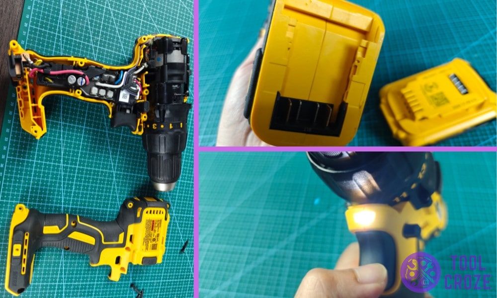dewalt drill light stays on