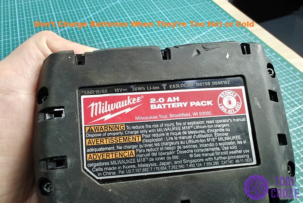 is your milwaukee m18 battery too hot or cold