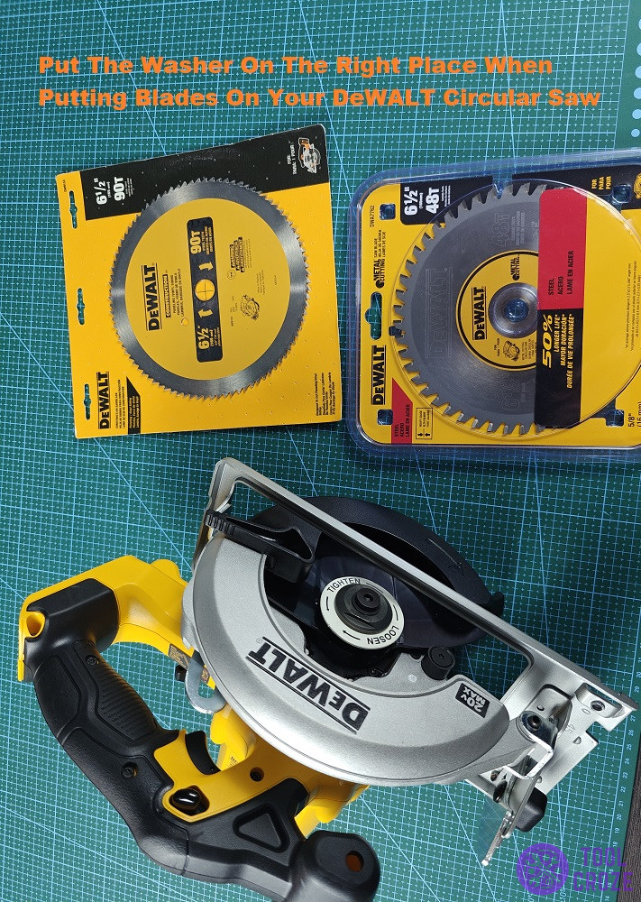 put the washer nut on correct side of the blade