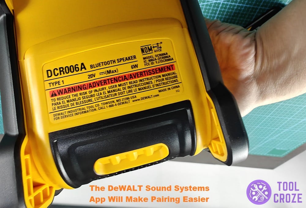 use dewalt app to pait with the speaker