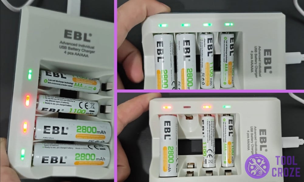 EBL Battery Charger Lights Meaning