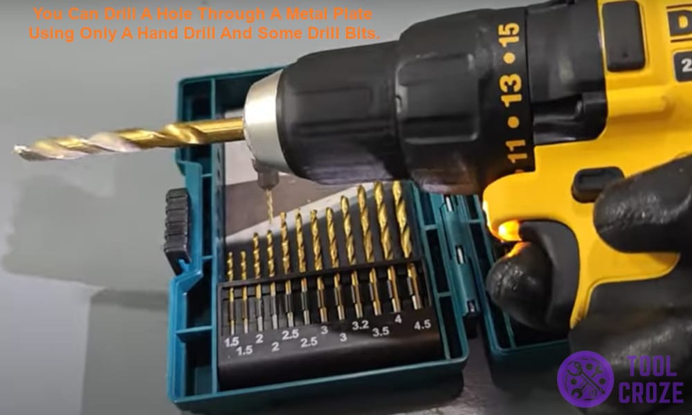 Hand drill and different sizes of drill bits