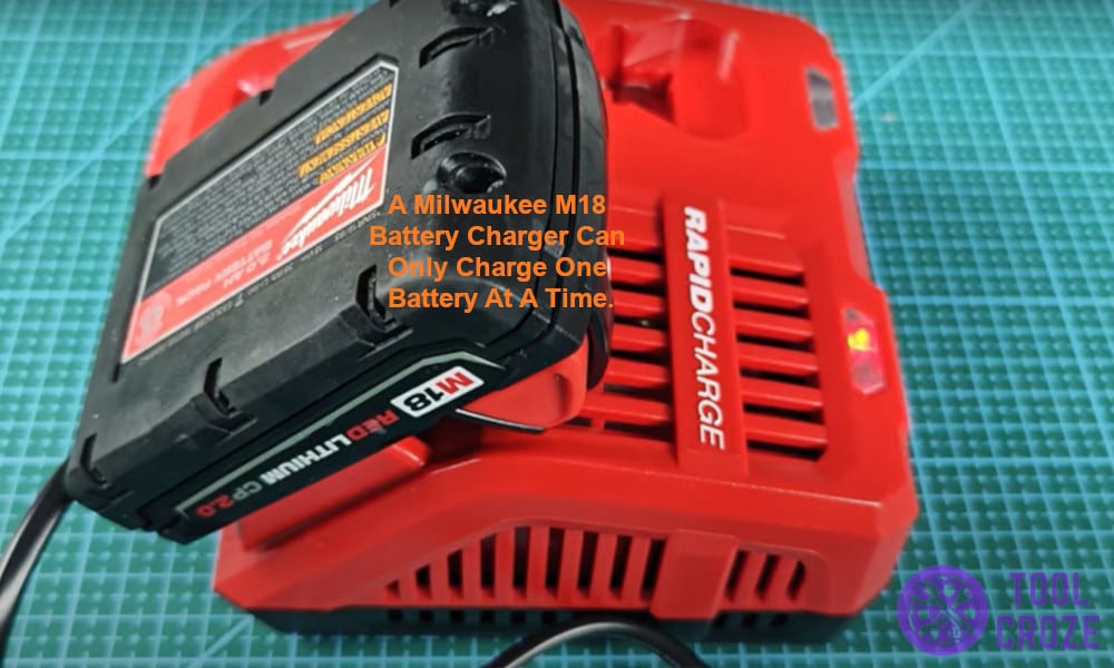 Milwaukee M18 battery charger can only charge one battery at a time.