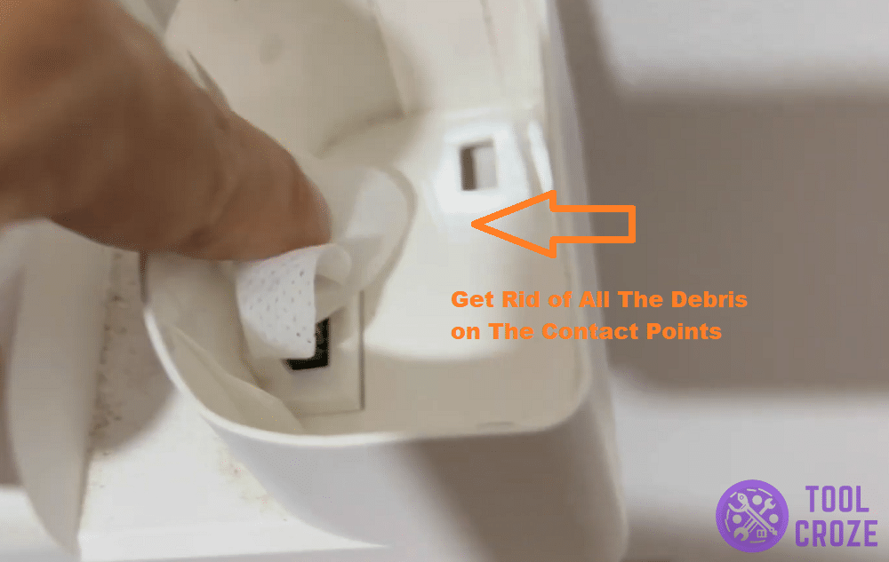wipe the charging docks clean