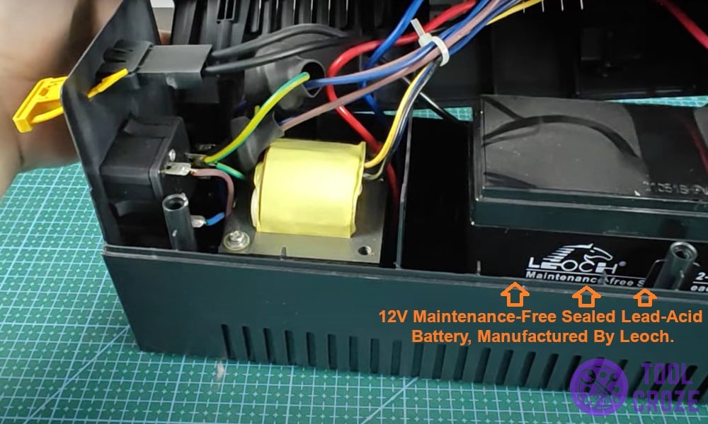 12V maintenance-free sealed lead-acid battery, manufactured by Leoch.