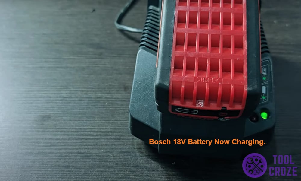Bosch 18V battery now charging.