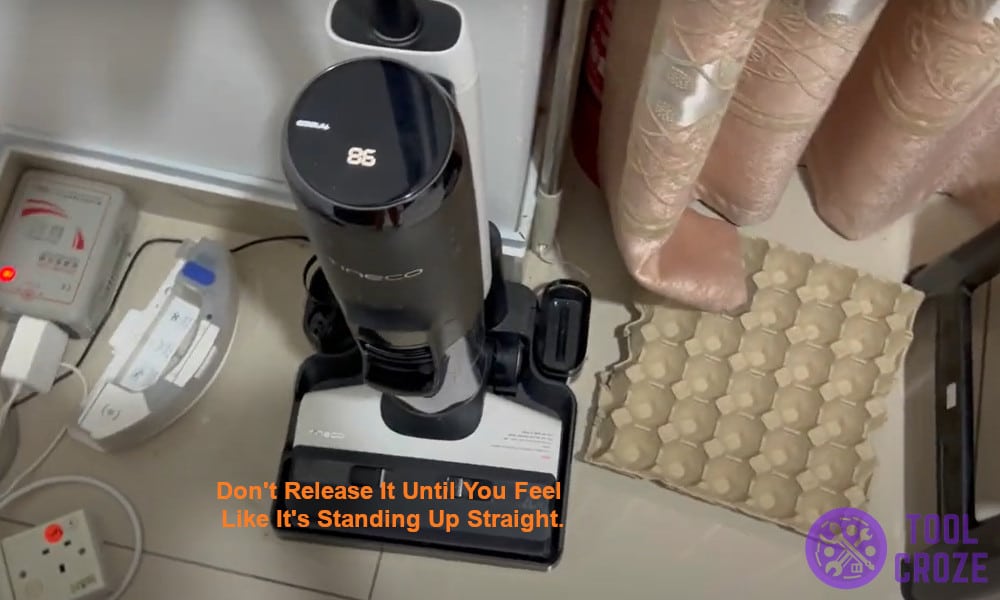 Don't release it until you feel like it's standing up straight.