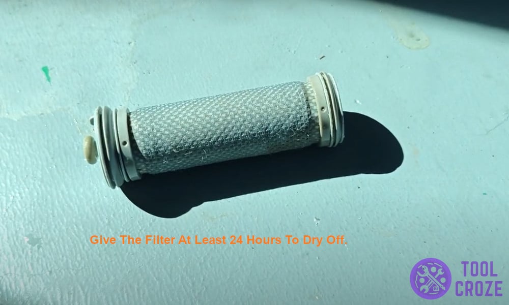 Give the filter at least 24 hours to dry off.