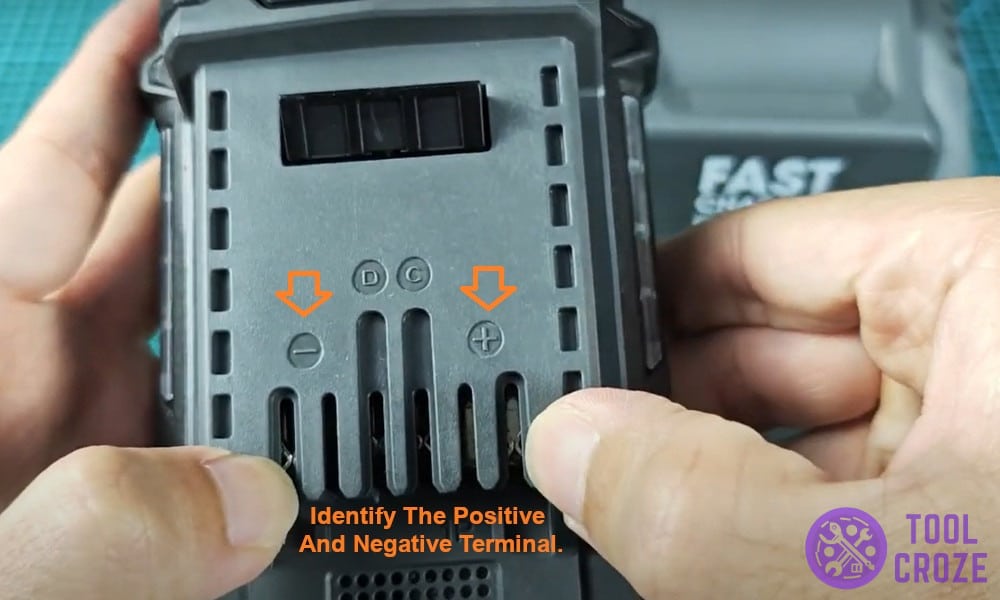 Identify positive and negative terminal.