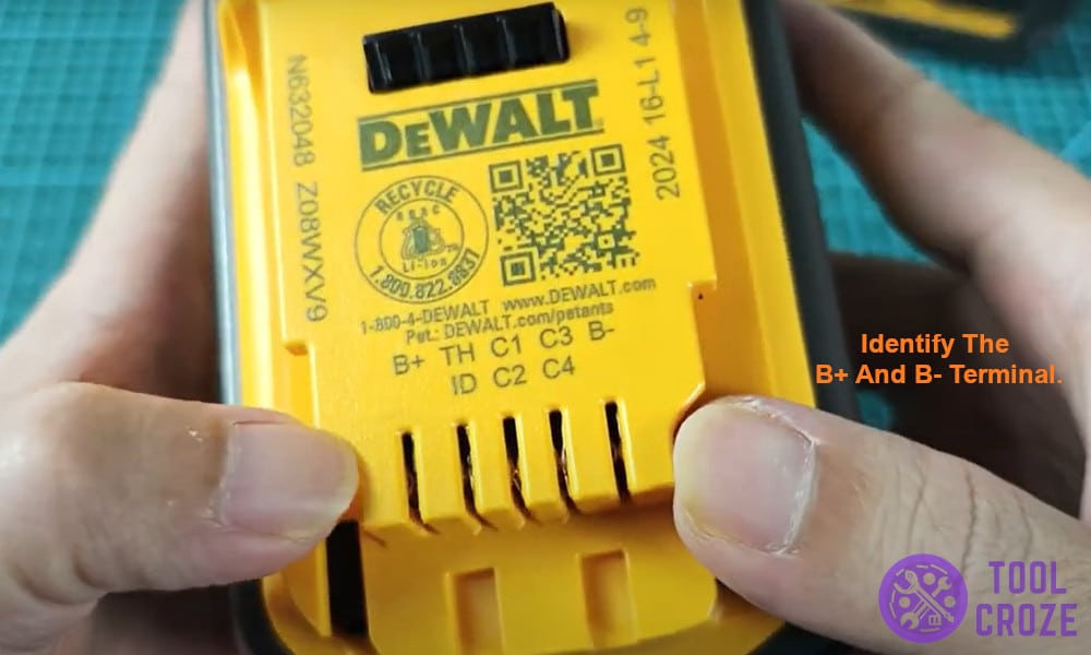 Identify the B+ and B- terminal.