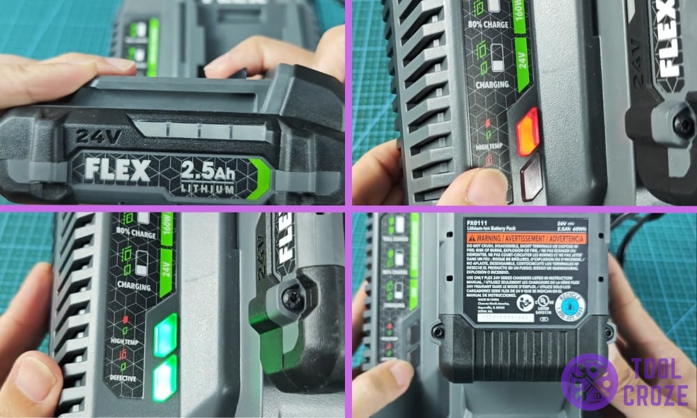 Meanings of Flex Battery Charger Lights