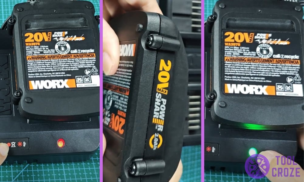 Meanings of WORX Battery Charger Lights