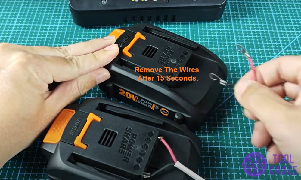 Remove the wires after 15 seconds.