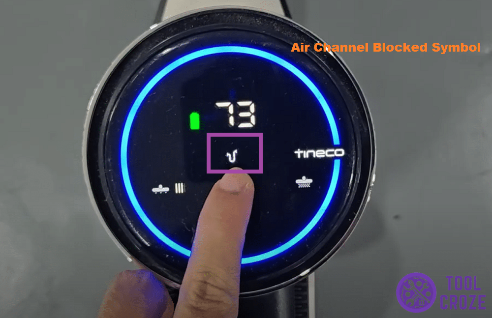 air channel blocked symbol on tineco display