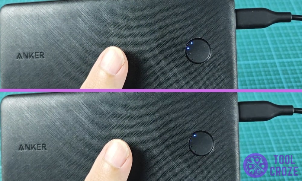anker power bank blue light flashing