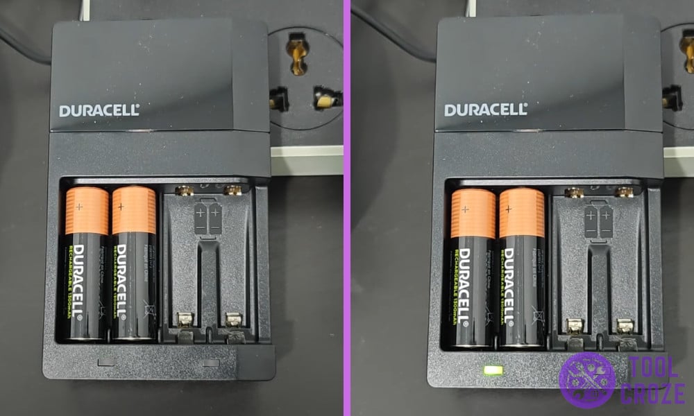 blinking green light on duracell charger