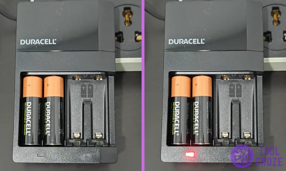 blinking red light on duracell charger