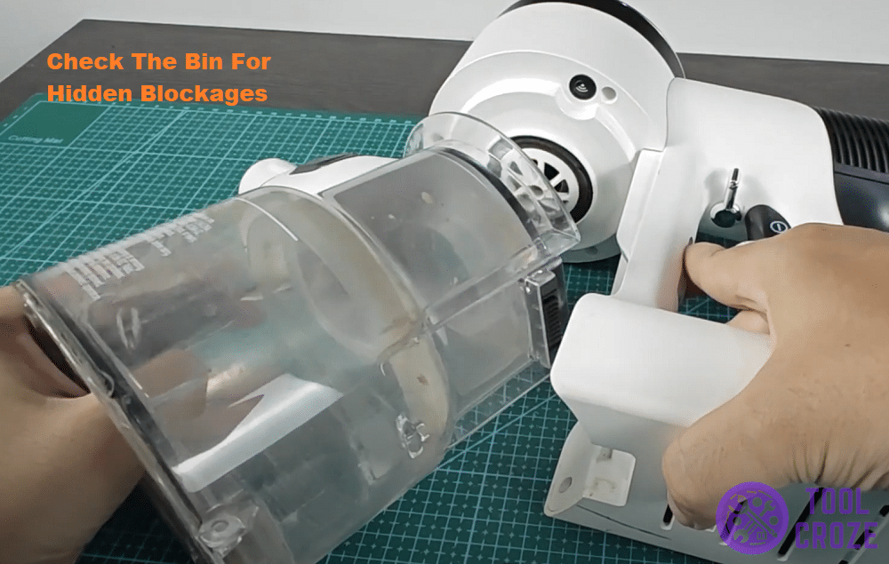 check the dustbin for blockages