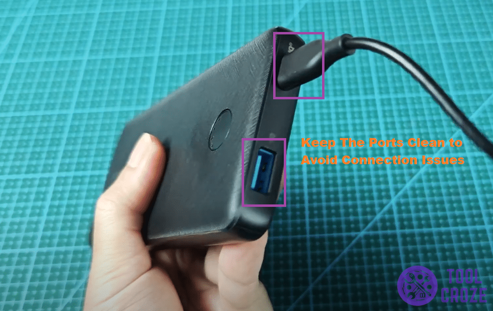 clean the charging port on the anker power bank