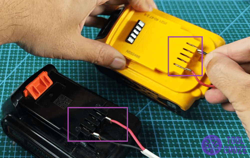 connect black and decker battery to another brand's battery