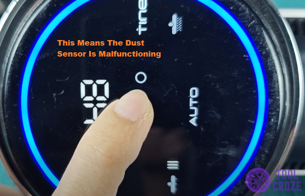 dust sensor malfunction indicator on display