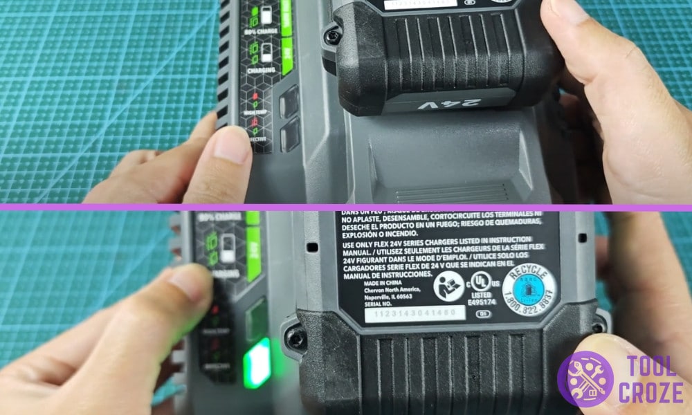 green light blinking on flex charger