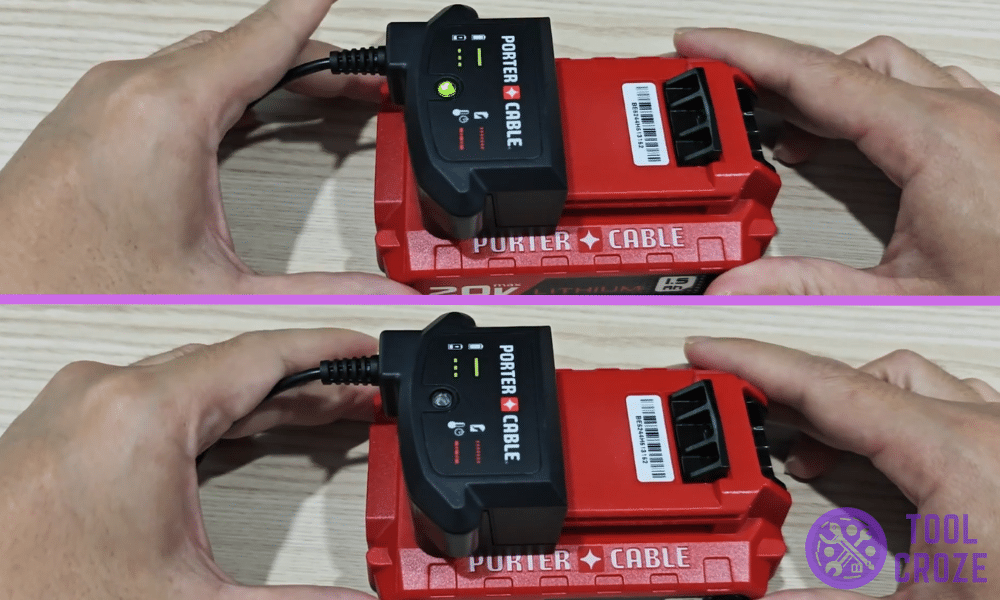 green light flashing on porter cable charger