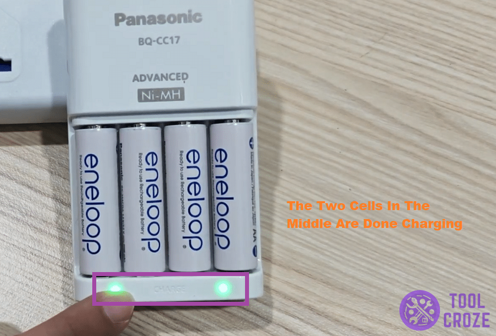 light turned off under cell on panasonic charger