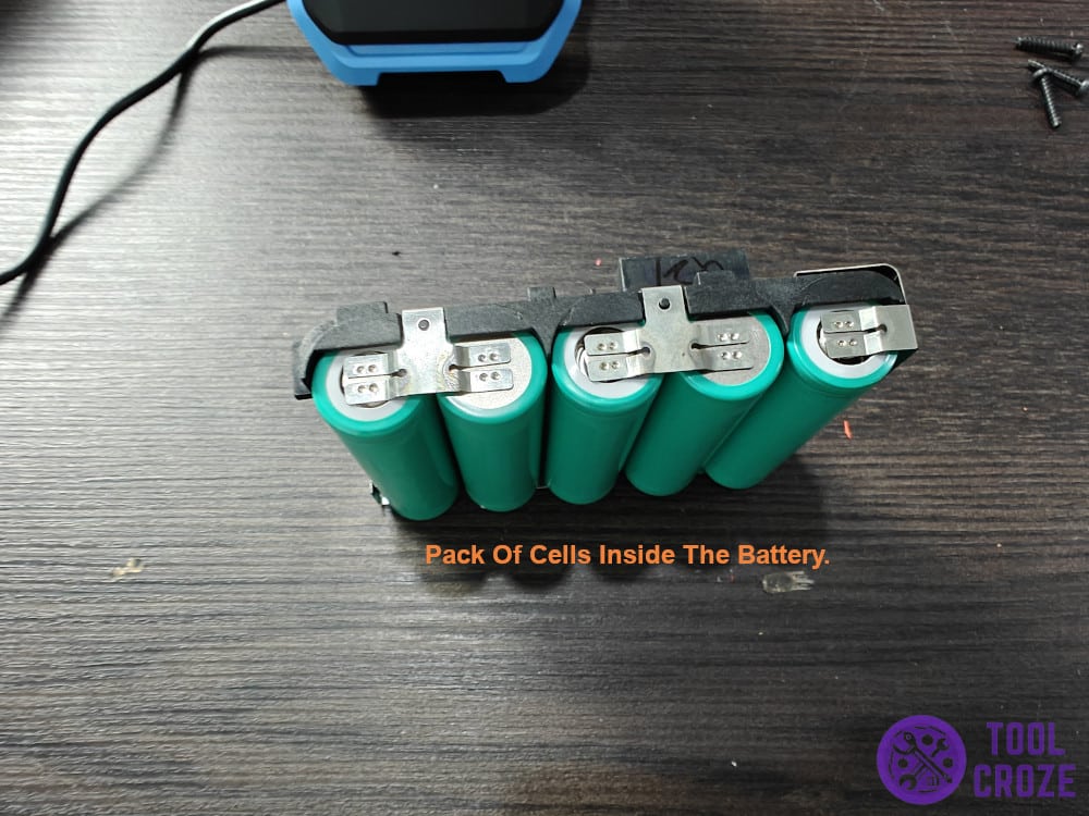 pack of cells inside the battery.