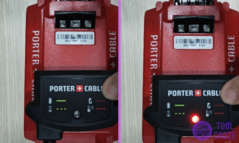porter-cable charging flashing red