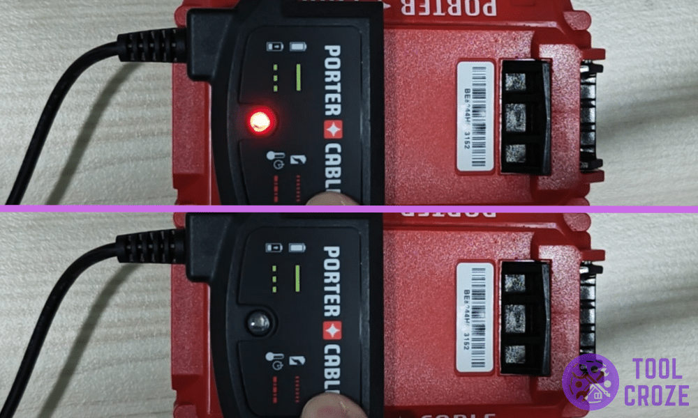 red light flashing on porter-cable charger