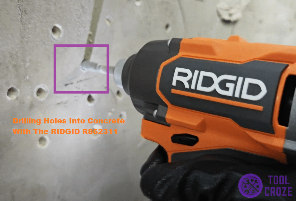 ridgid r862311 impact driver drilling into concrete
