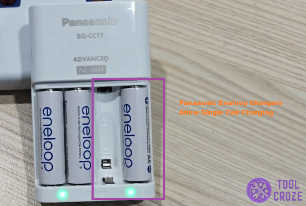 single battery charging on panasonic charger