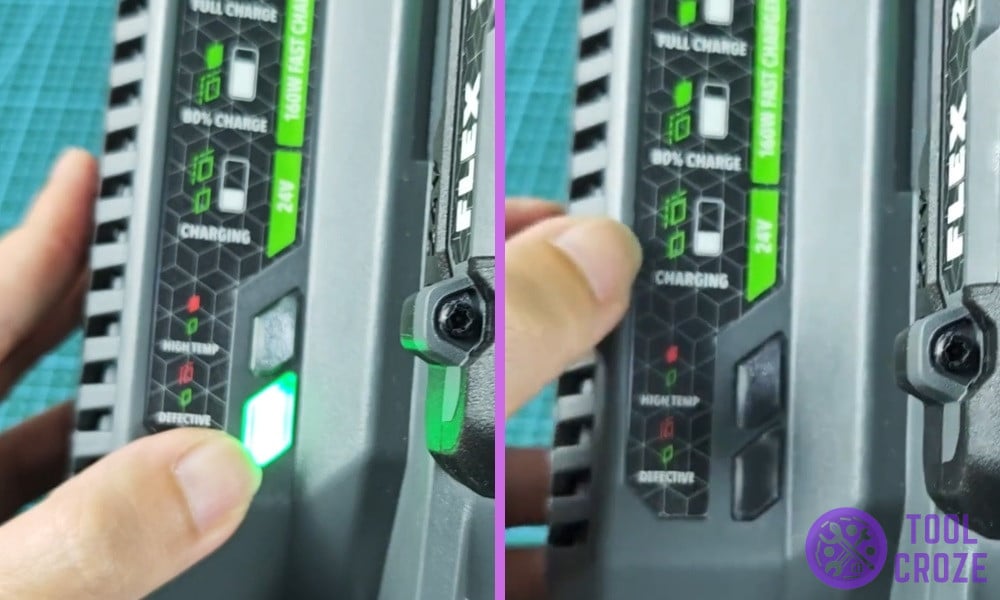single blinking green light on flex charger