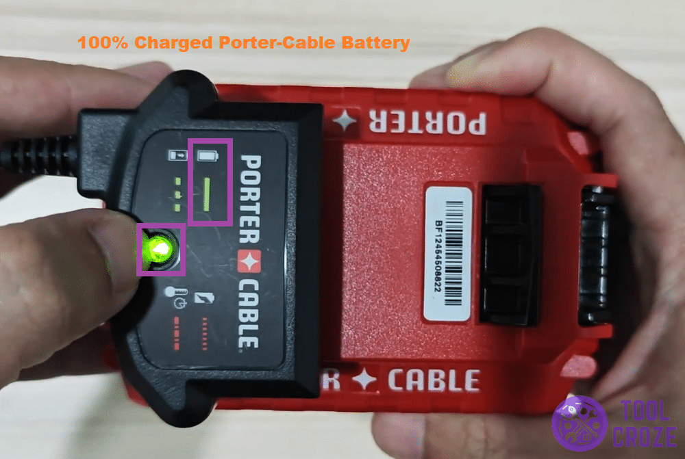 solid green light on porter-cable charger